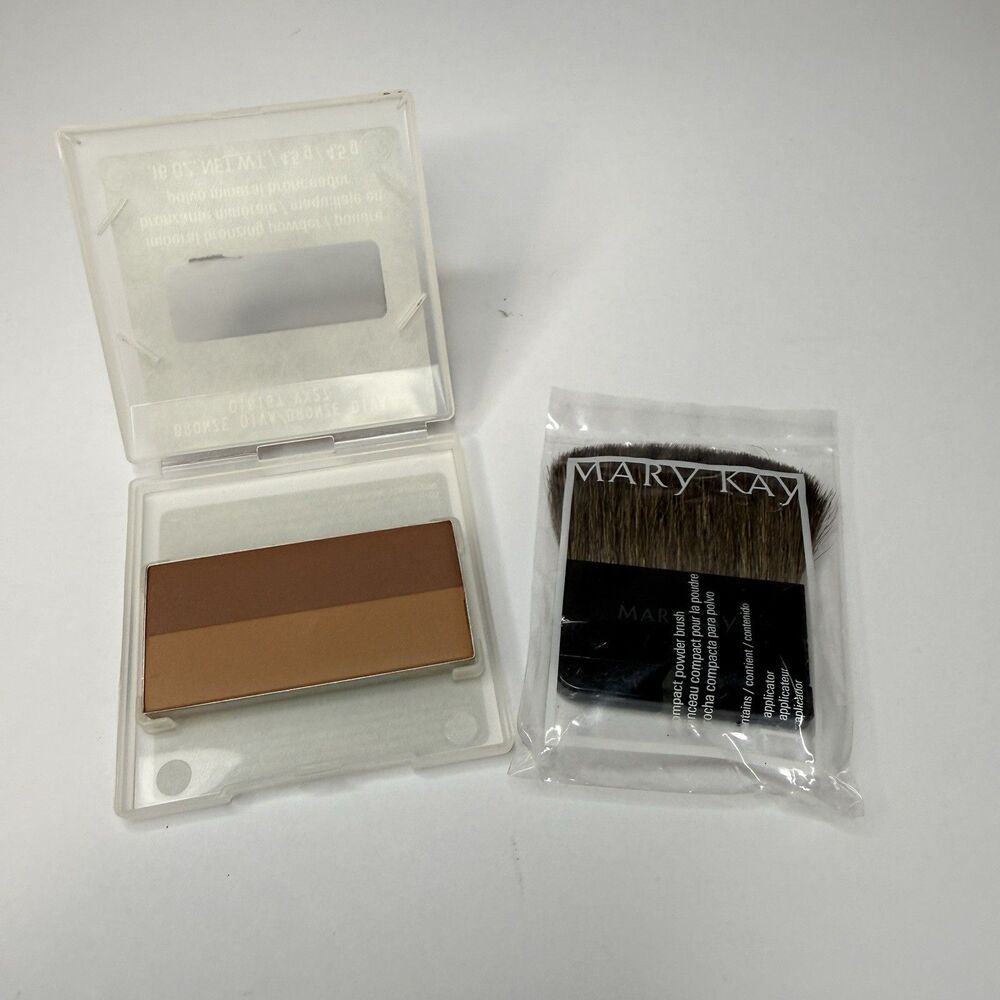 New Mary Kay Mineral Bronzing Powder .16 oz - Bronze Diva 016167 + MK Brush Lot